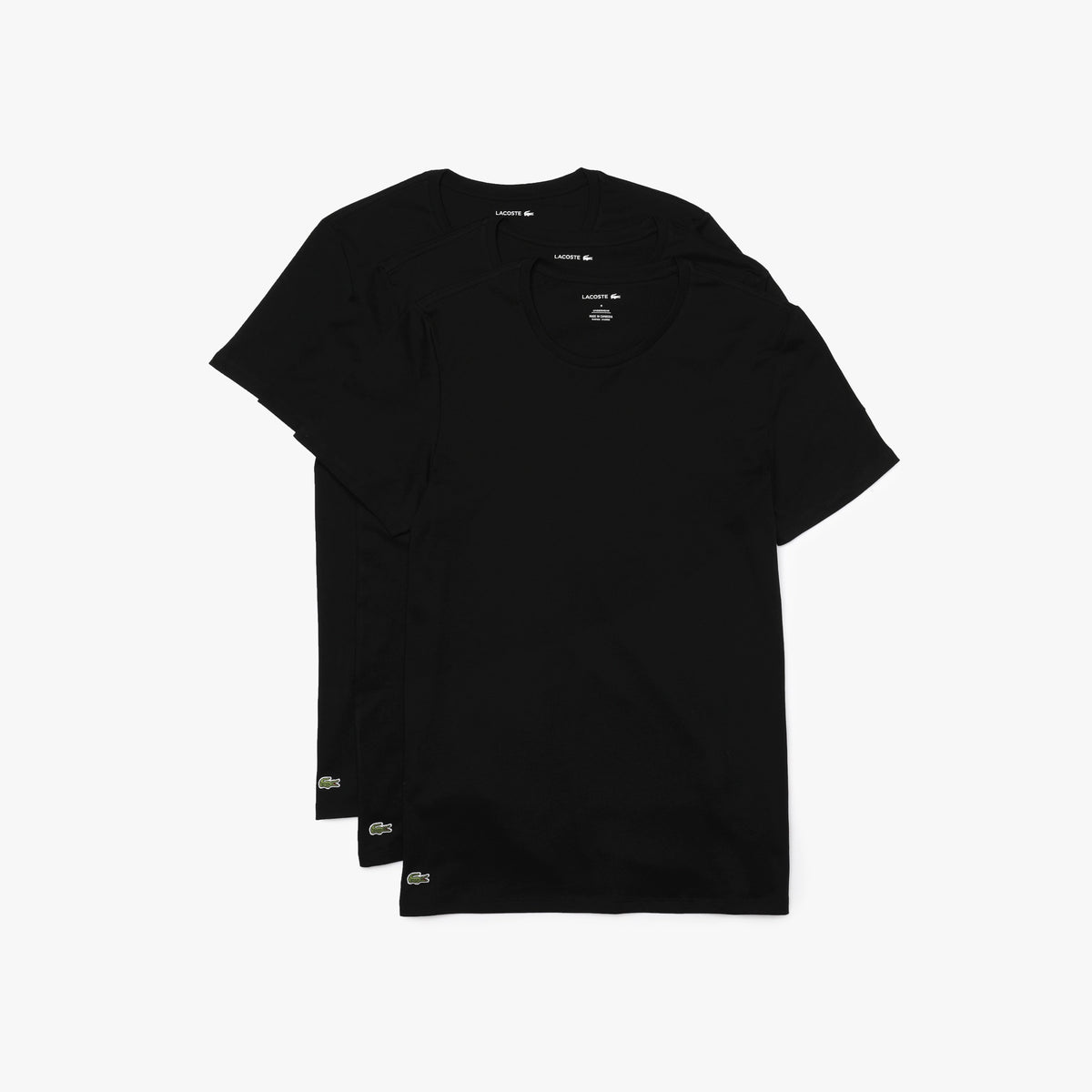 Men's 3 Pack of Plain Slim Crew Neck T-shirts - Black