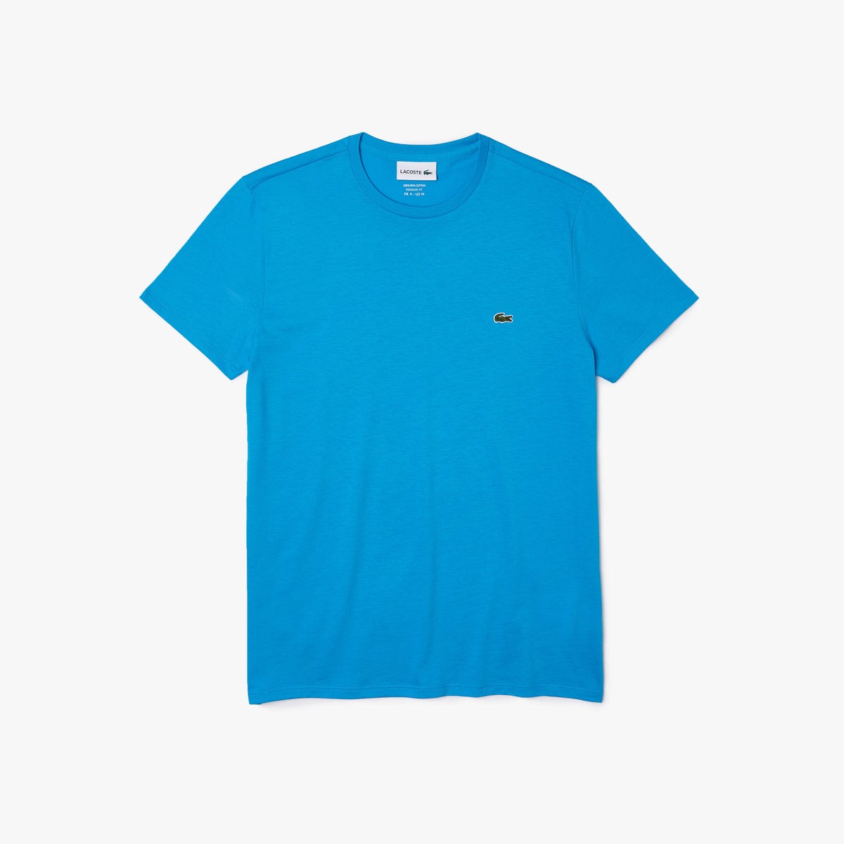 Men's Crew Neck Pima Cotton Jersey T-shirt -Turquoise- HLU ( TH6709 )