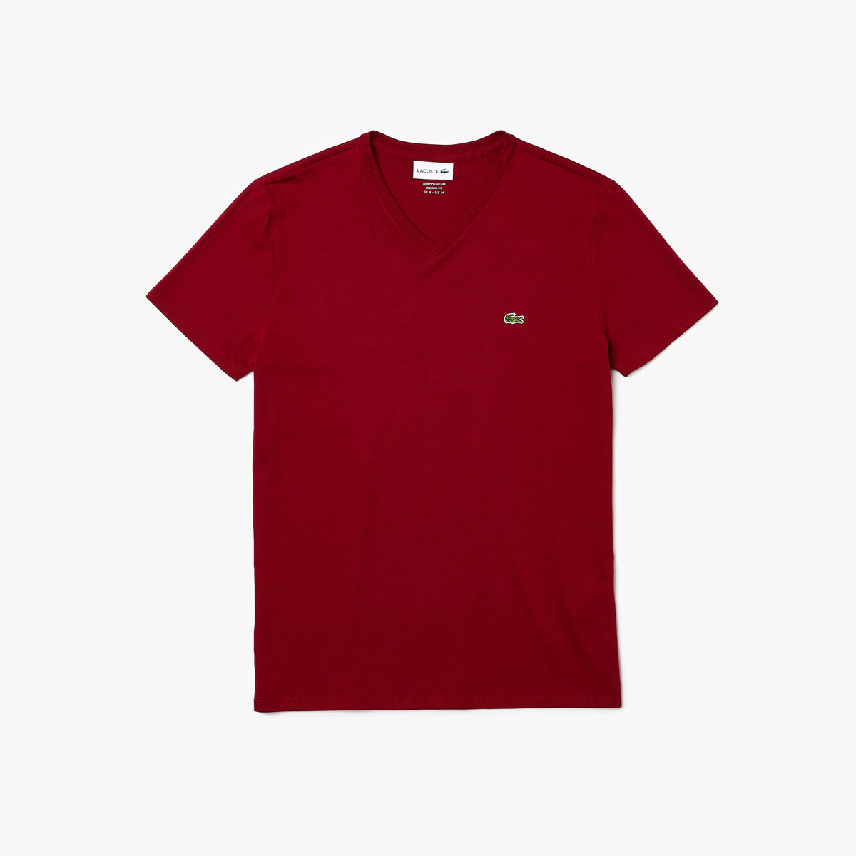 Men's V-neck Pima Cotton Jersey T-shirt - Bordeaux