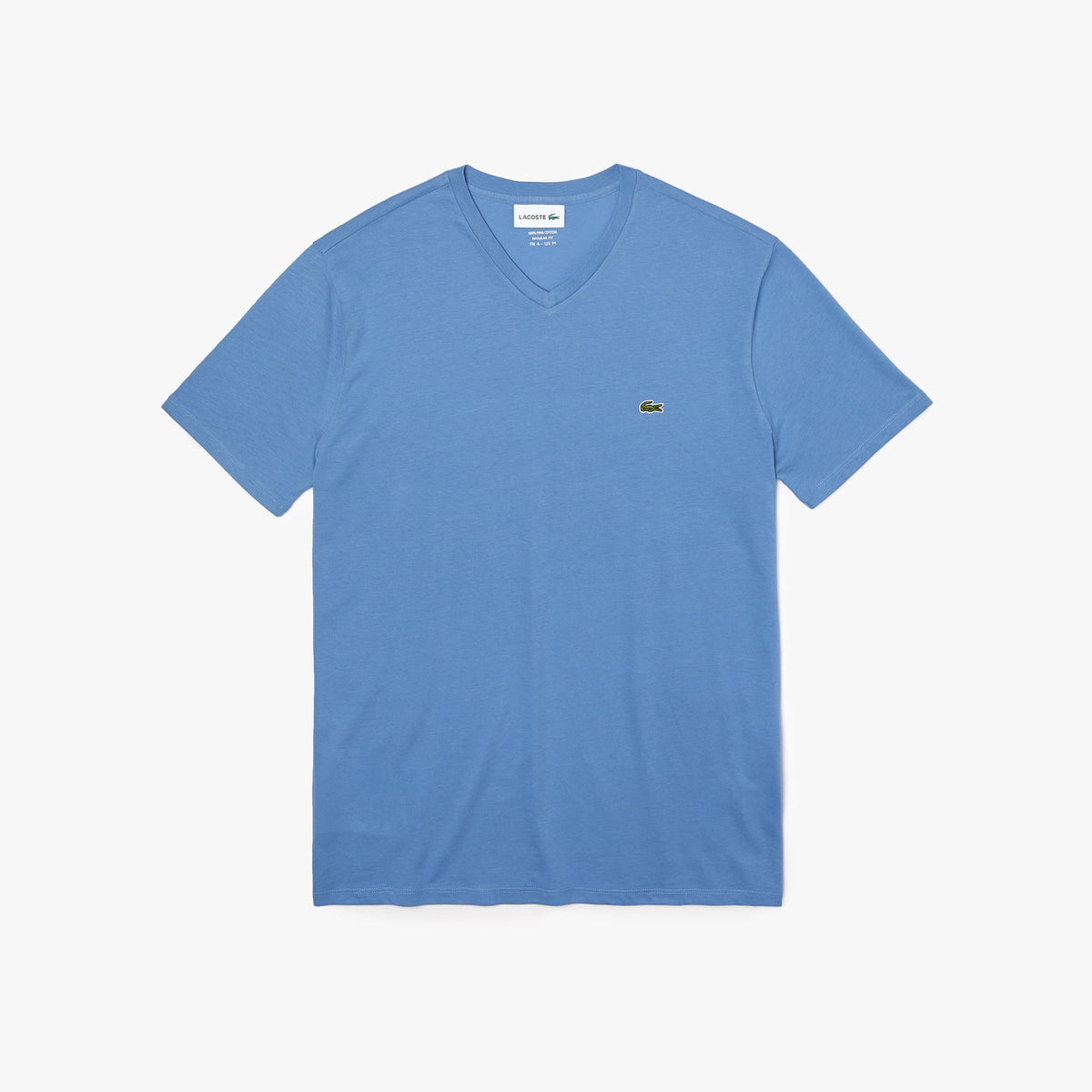 Men's V-neck Pima Cotton Jersey T-shirt - Blue 776