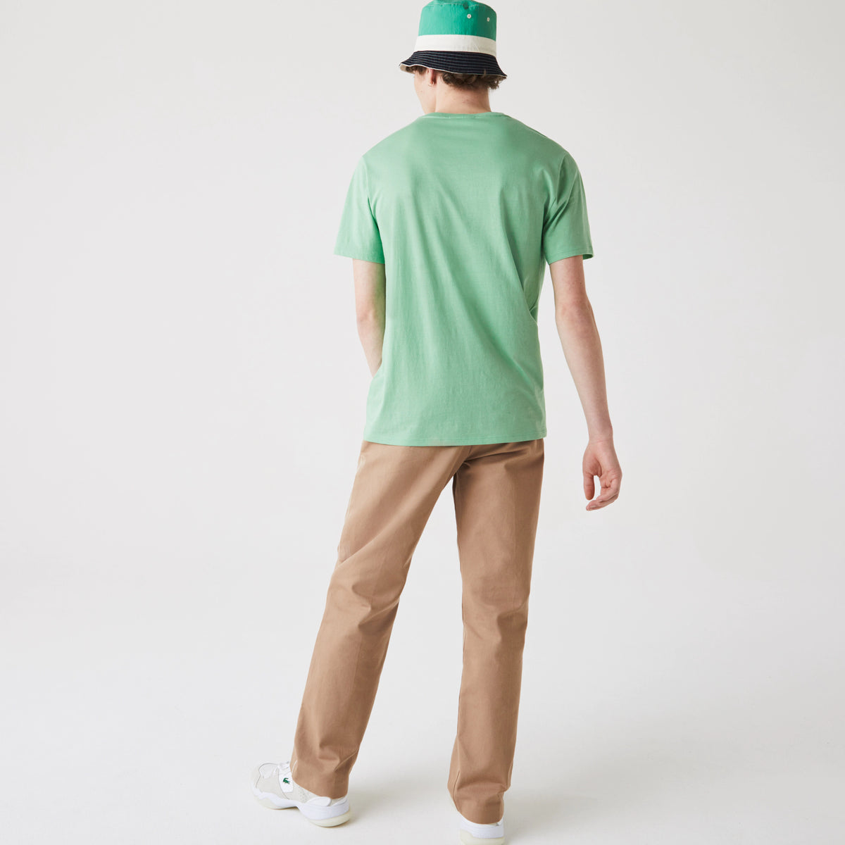 Men's V-neck Pima Cotton Jersey T-shirt - Green TTF