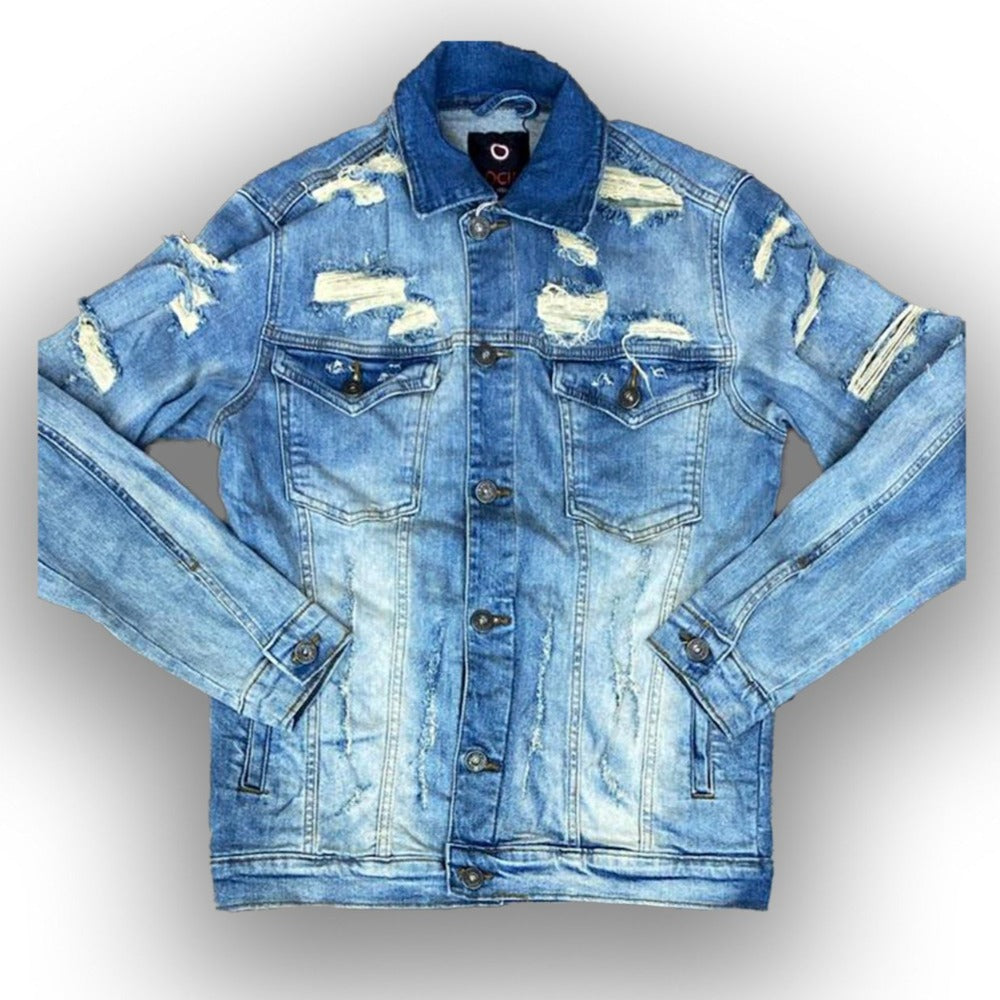 Rip & Repair Denim Jacket-Vintage Blue