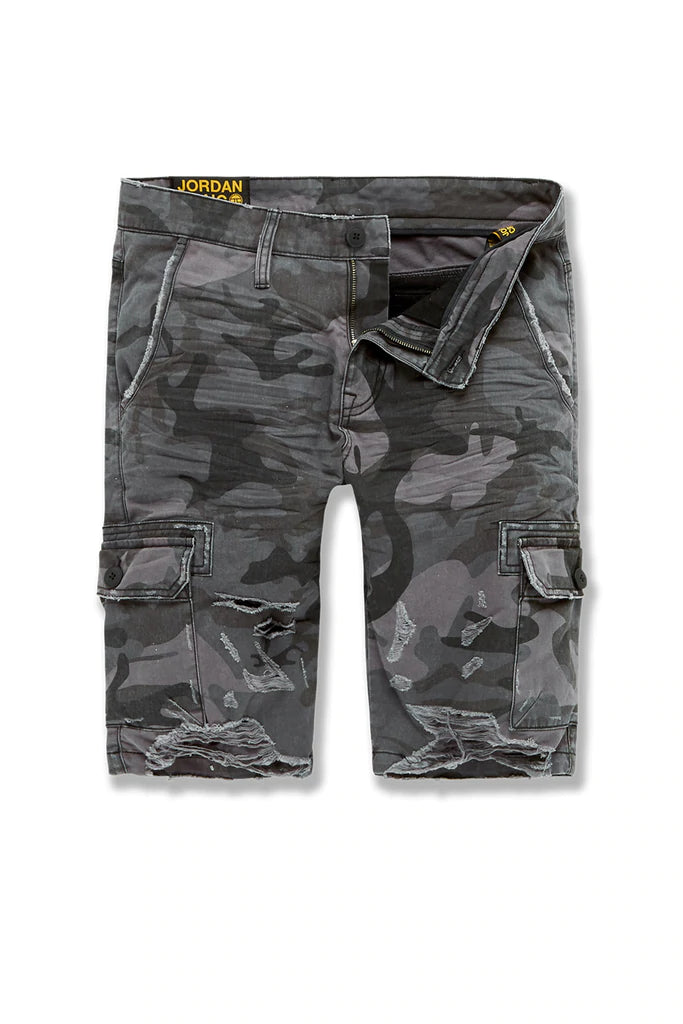 Jordan Craig - War Torn Cargo Shorts - Black Camo (4453C)
