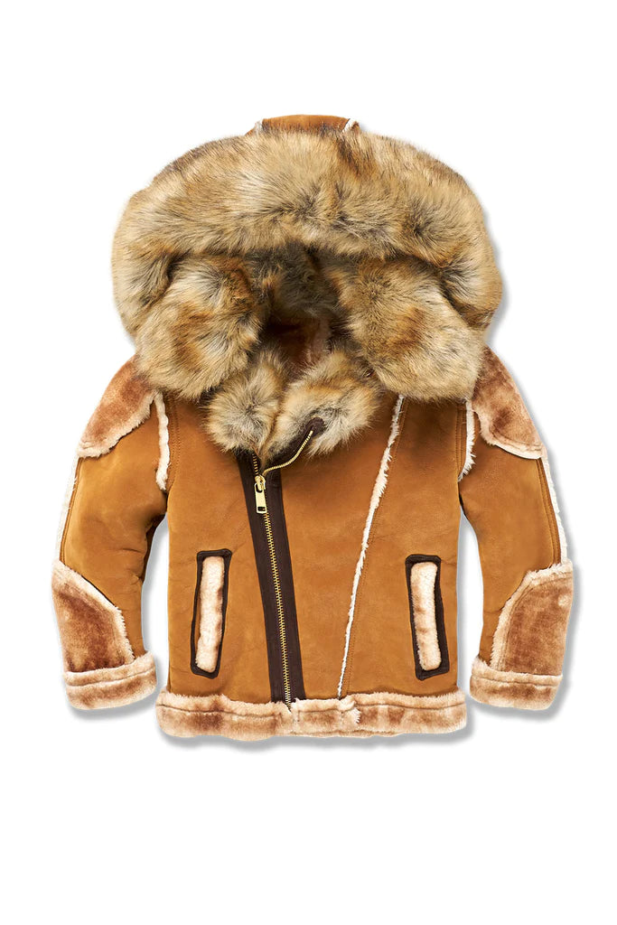 Jordan Craig - Kids El Jefe Shearling Moto Jacket - Cognac (91536K)