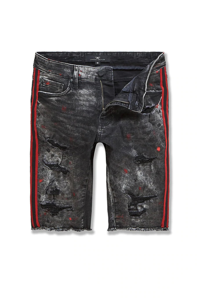 Big Men's Sparta Striped Denim Shorts - Bred - J3168SX