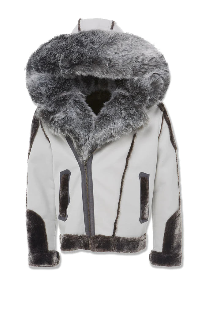Jordan Craig - El Jefe Shearling Moto Jacket - Light Grey (91590)