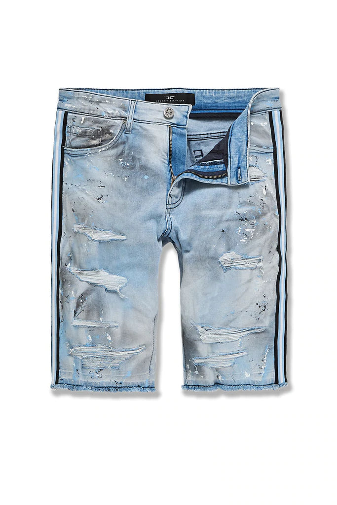 Big Men's Sparta Striped Denim Shorts - University Blue - J3168SX