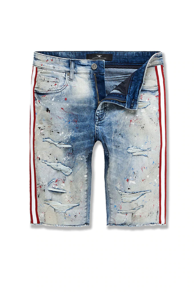 Big Men's Sparta Striped Denim Shorts - South Beach - J3168SX