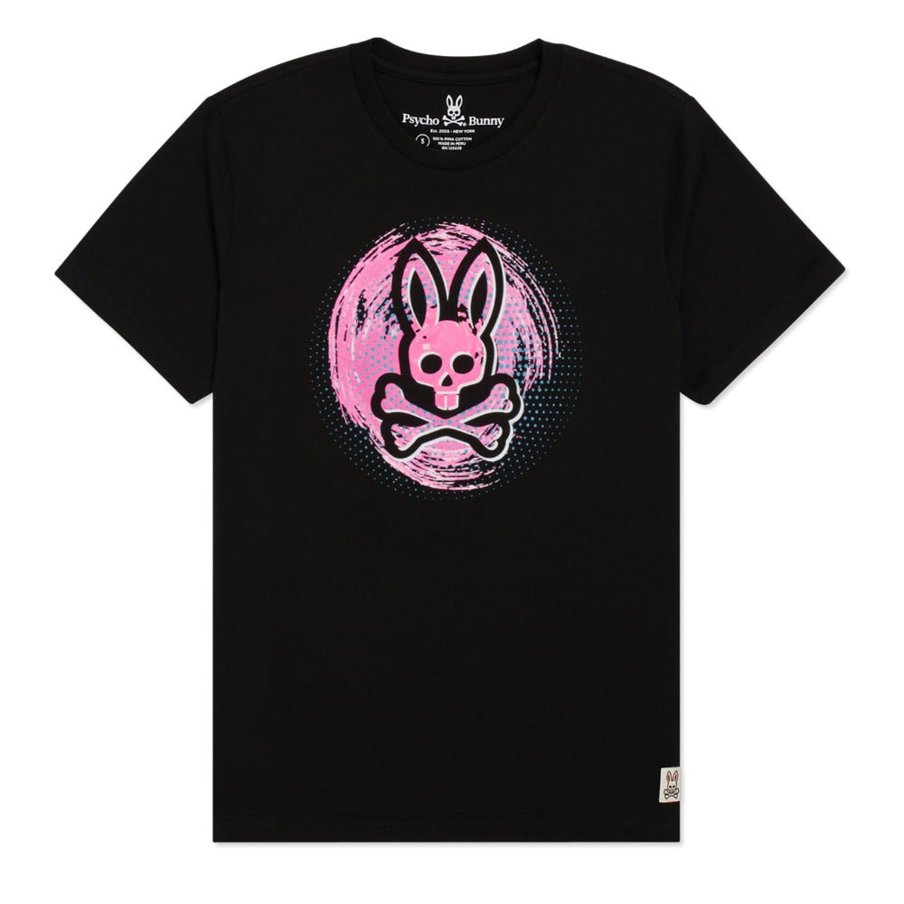 Psycho Bunny Kids-Boys Downey Graphic Tee-Black
