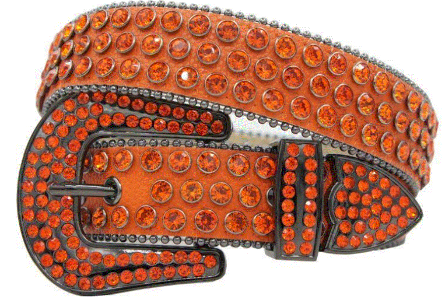DNA Leather & Stones Belt-Orange/Orange