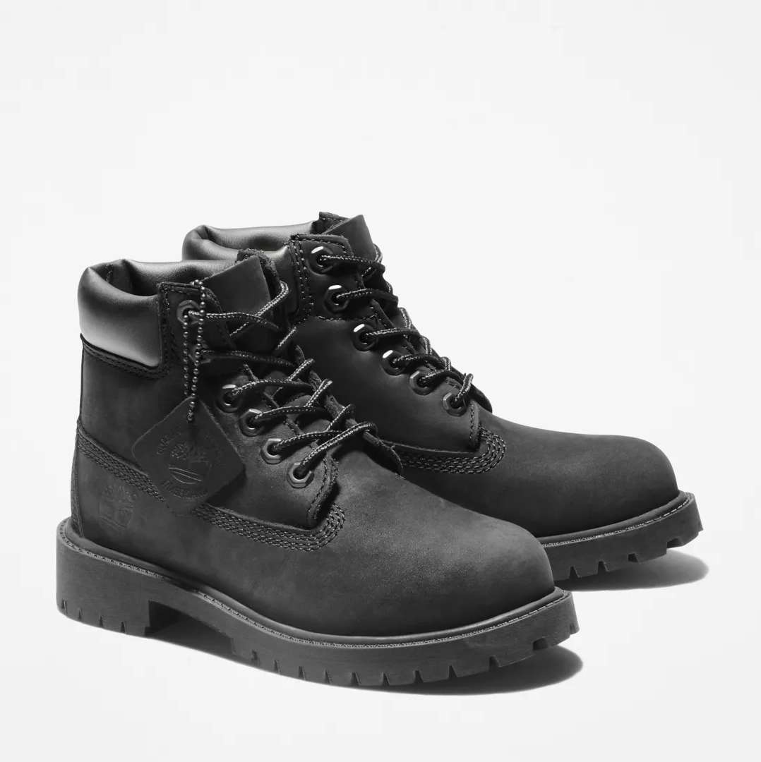 Youth Timberland Premium 6-Inch Waterproof Boots - Black Nubuck
