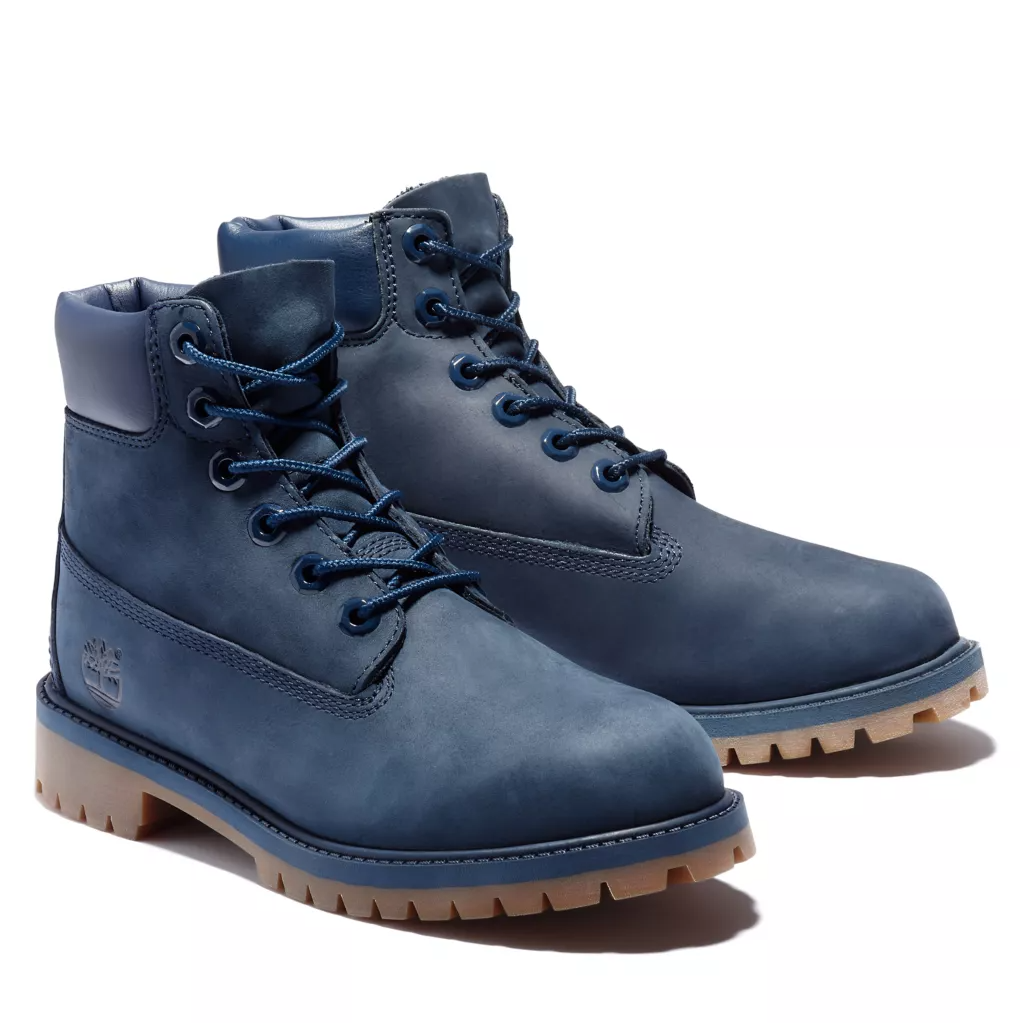 Junior Timberland Premium 6-Inch Waterproof Boots - Blue Nubuck