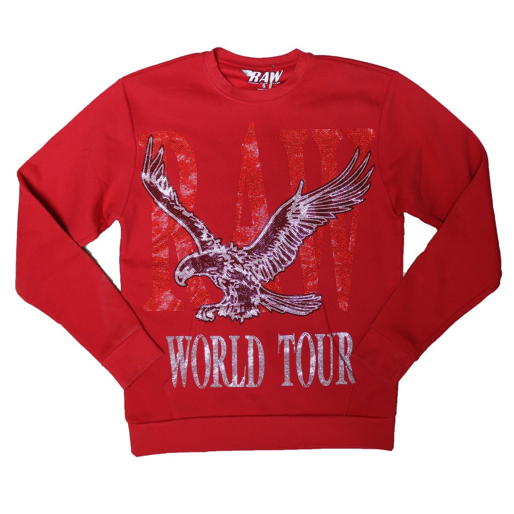 Rawyalty-RAW World Tour Red Bling Crewneck-Red