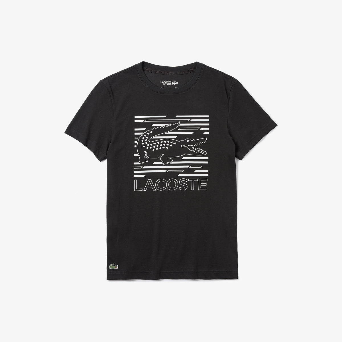 LaCoste-SPORT Ultra-Dry Graphic Tee-Black-TH4834-B