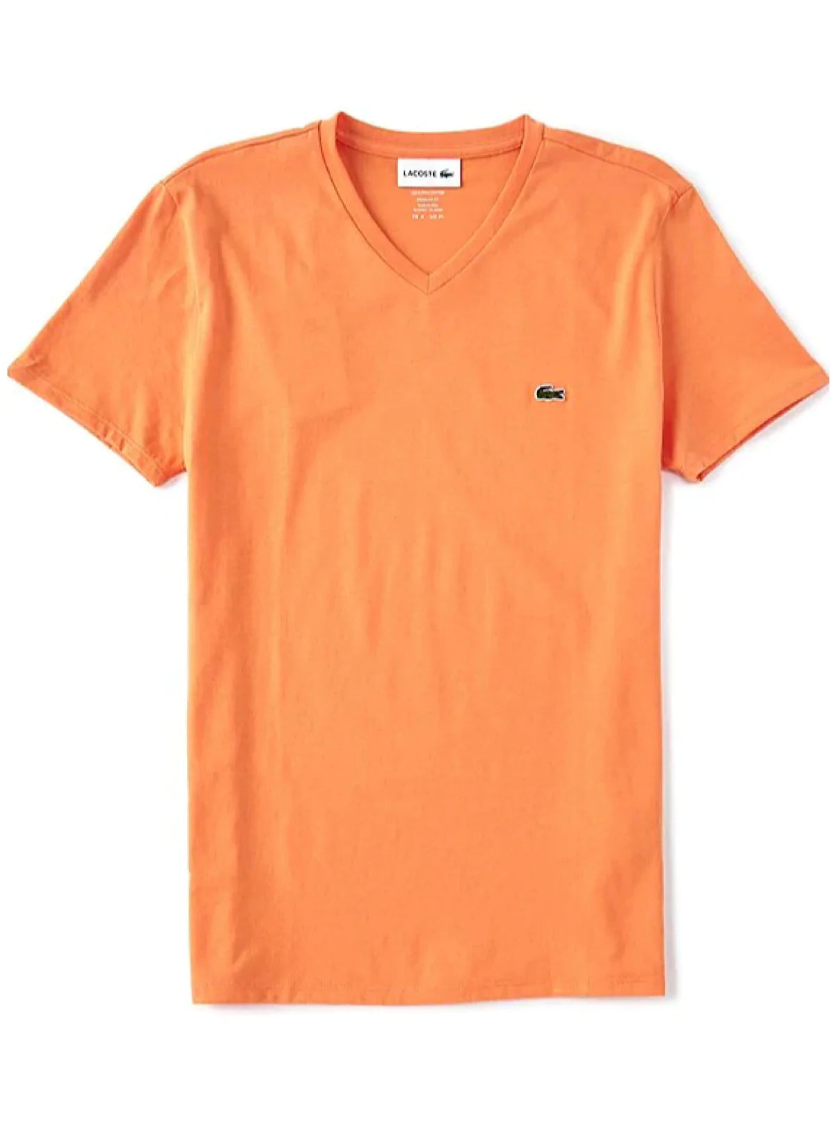 Men's V-neck Pima Cotton Jersey T-shirt - Orange NPB