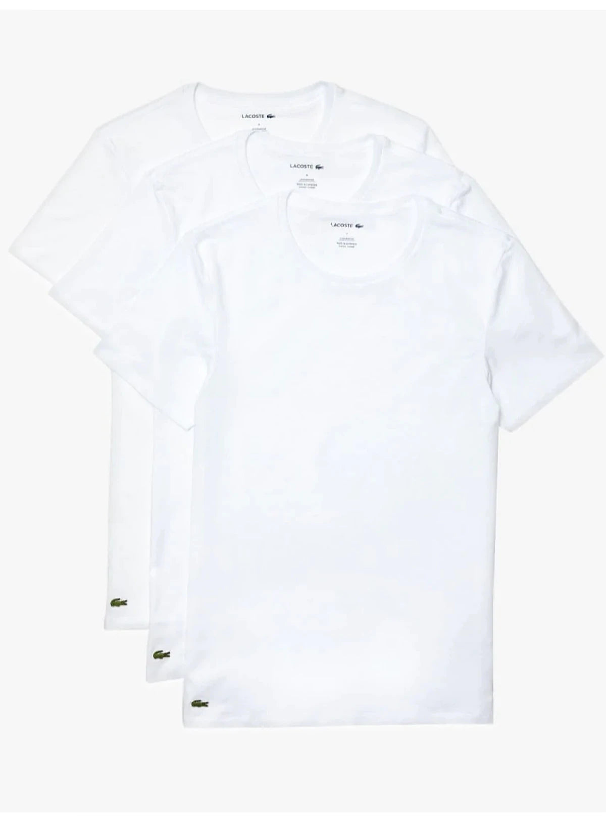 Lacoste T-Shirt - Crew Neck Slim Fit 3-Pack - White - TH3321