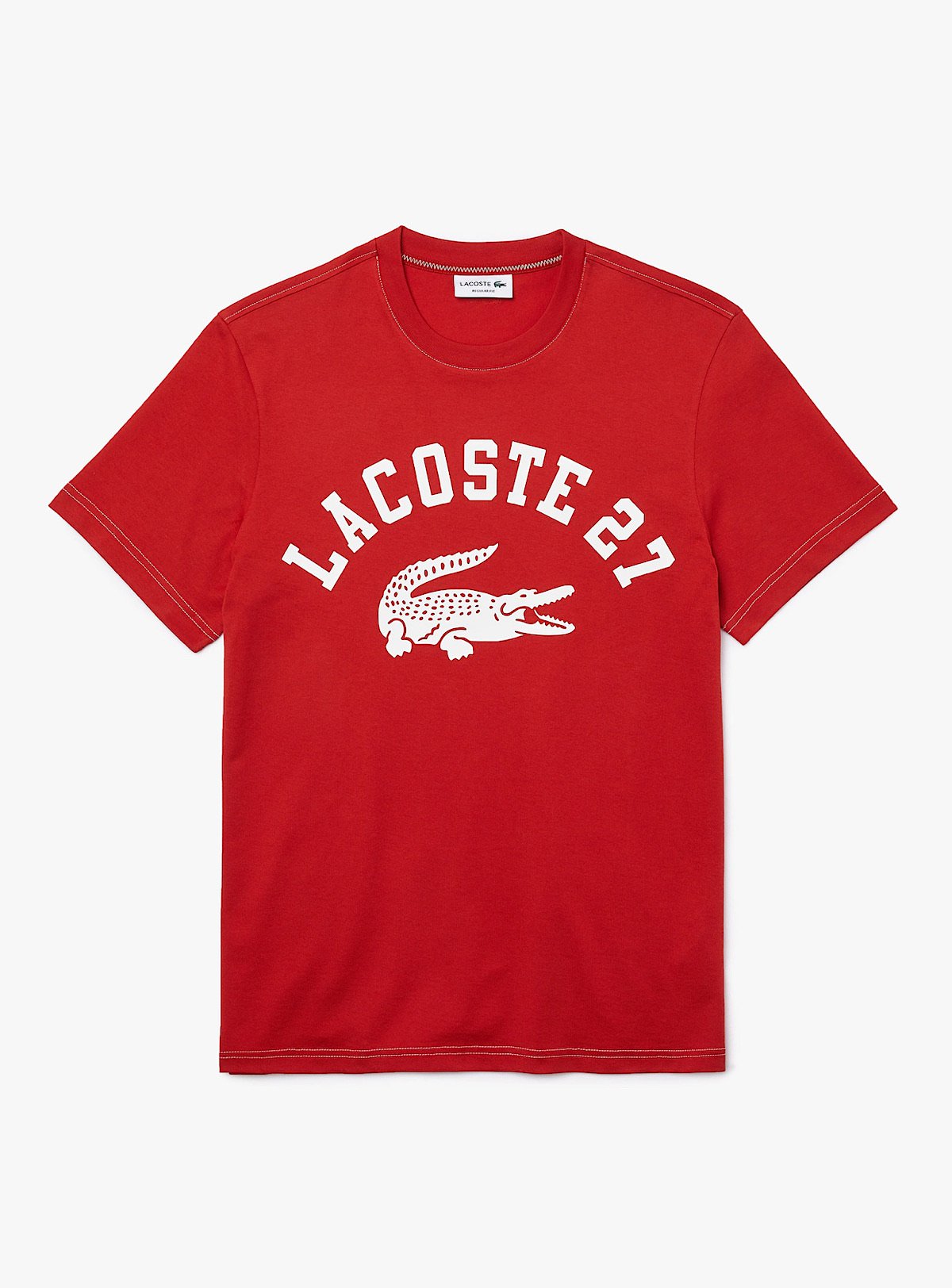 Crew Neck Lacoste 27 Print Cotton T-shirt-TH0061