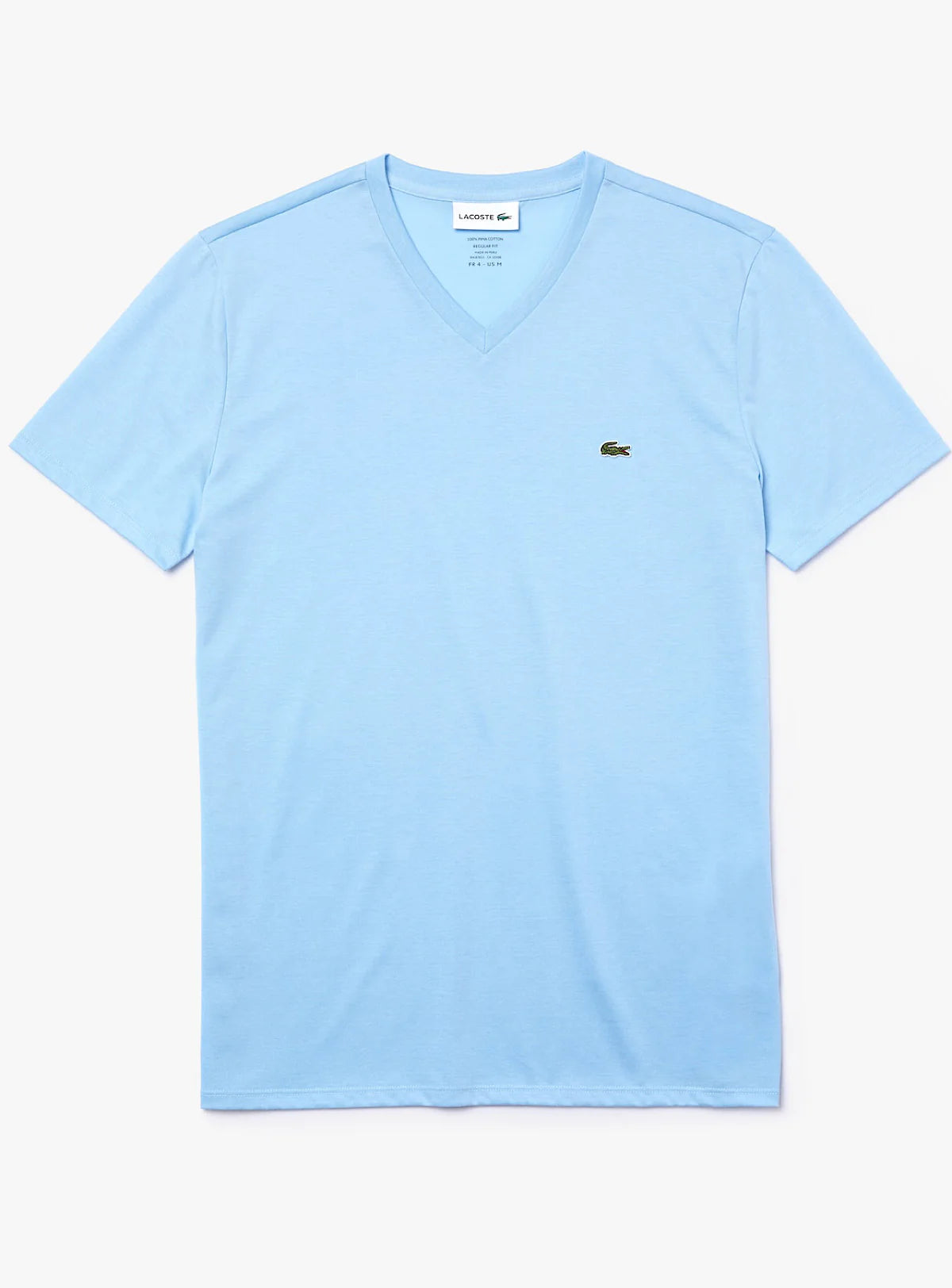 Lacoste - V-Neck Pima Cotton T-Shirt - Light Blue