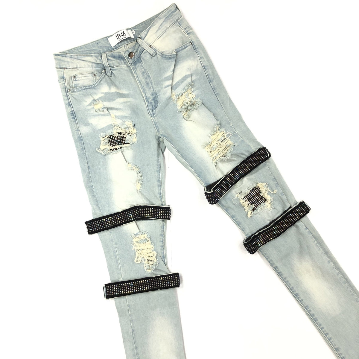 DNA-Strap Sapphire Crystal Jeans-Blue