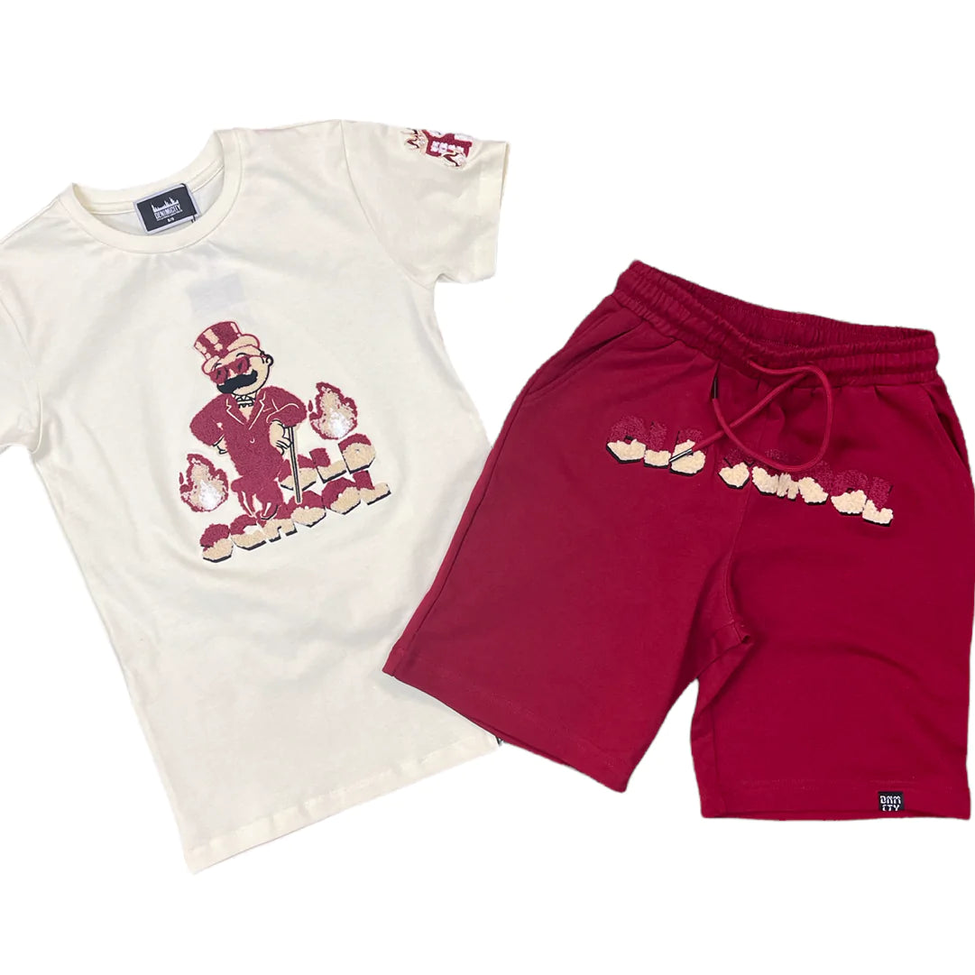 Kids Old School Set - White/Burgundy