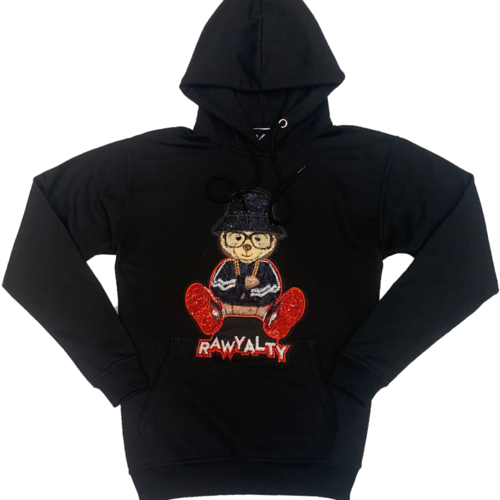 Rawyalty-Teddy Bear Hoodie-Black