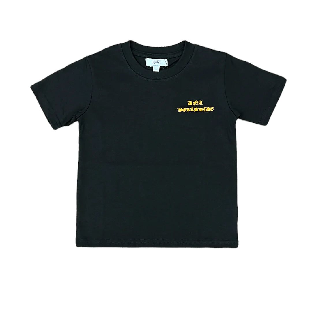 Kids Old English Tee - Black/Orange