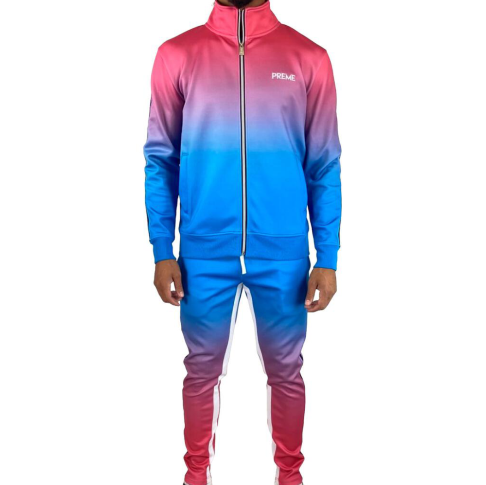 Gradient Track Suit-Blue Atoll