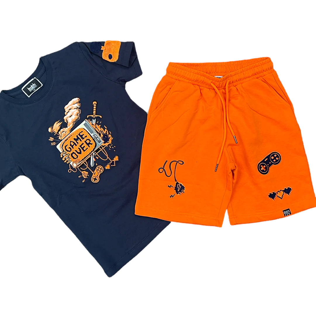 Kids Game Over Set - Navy/Orange