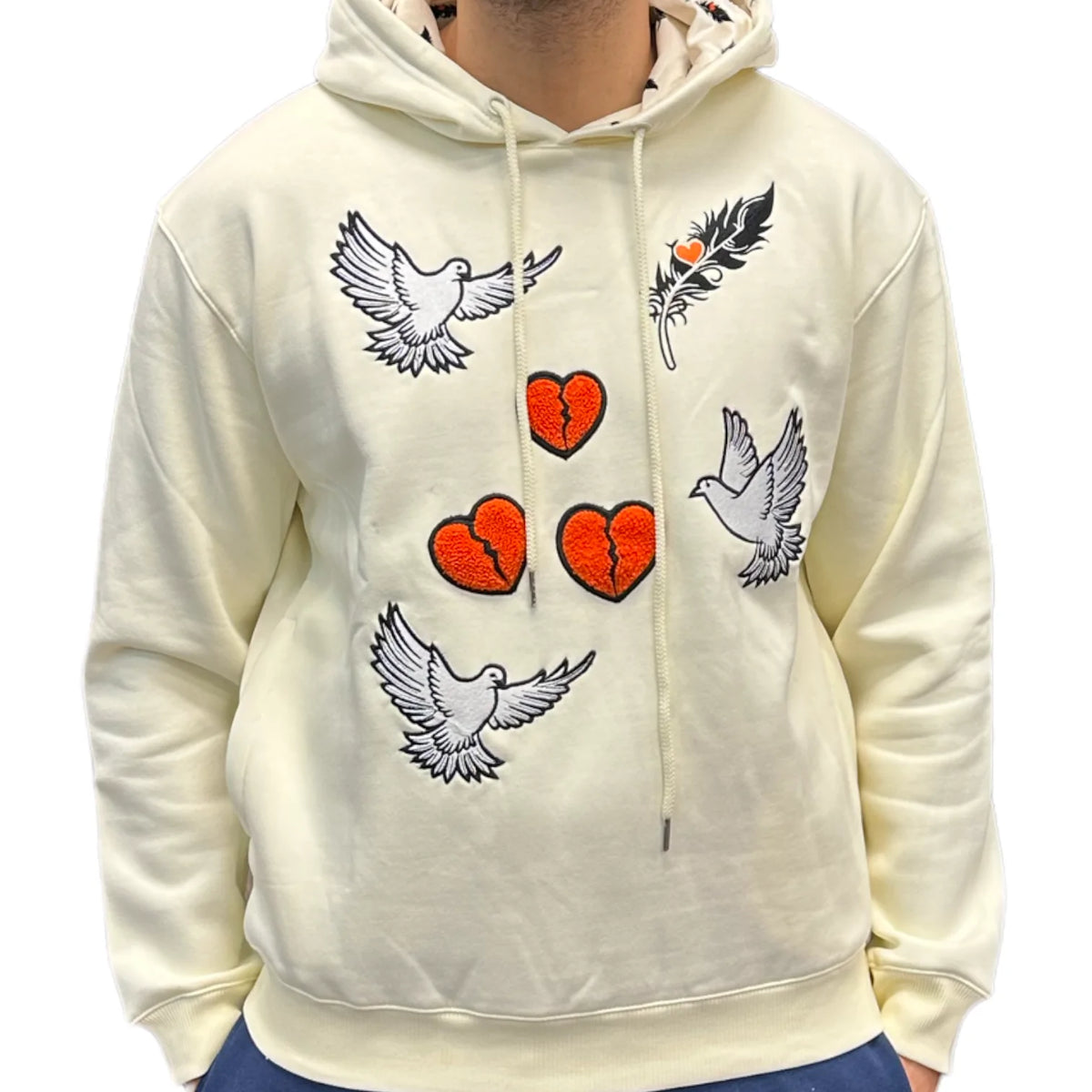 Focus - Peace And Love Hoodie - Cream