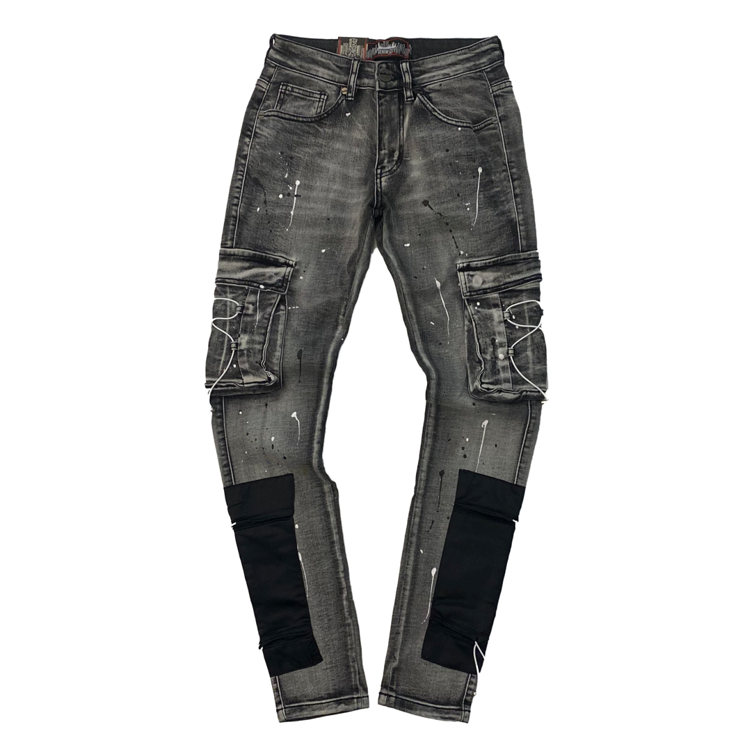 DenimiCity Cargo Nylon Jeans (Grey)