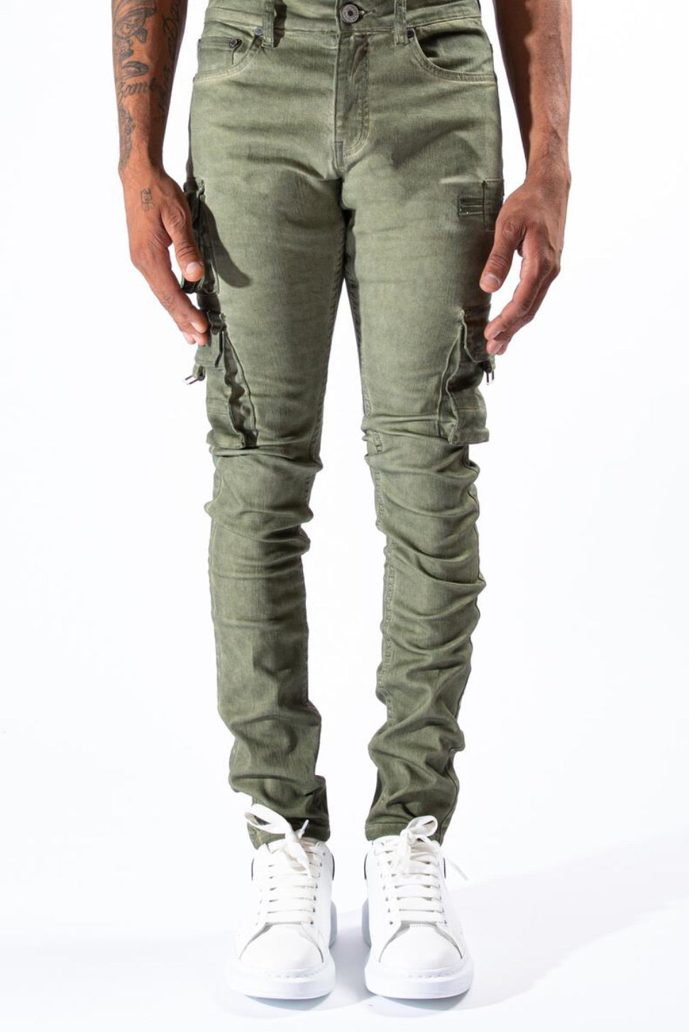 Serenede-Olea Cargo Jeans-Olive