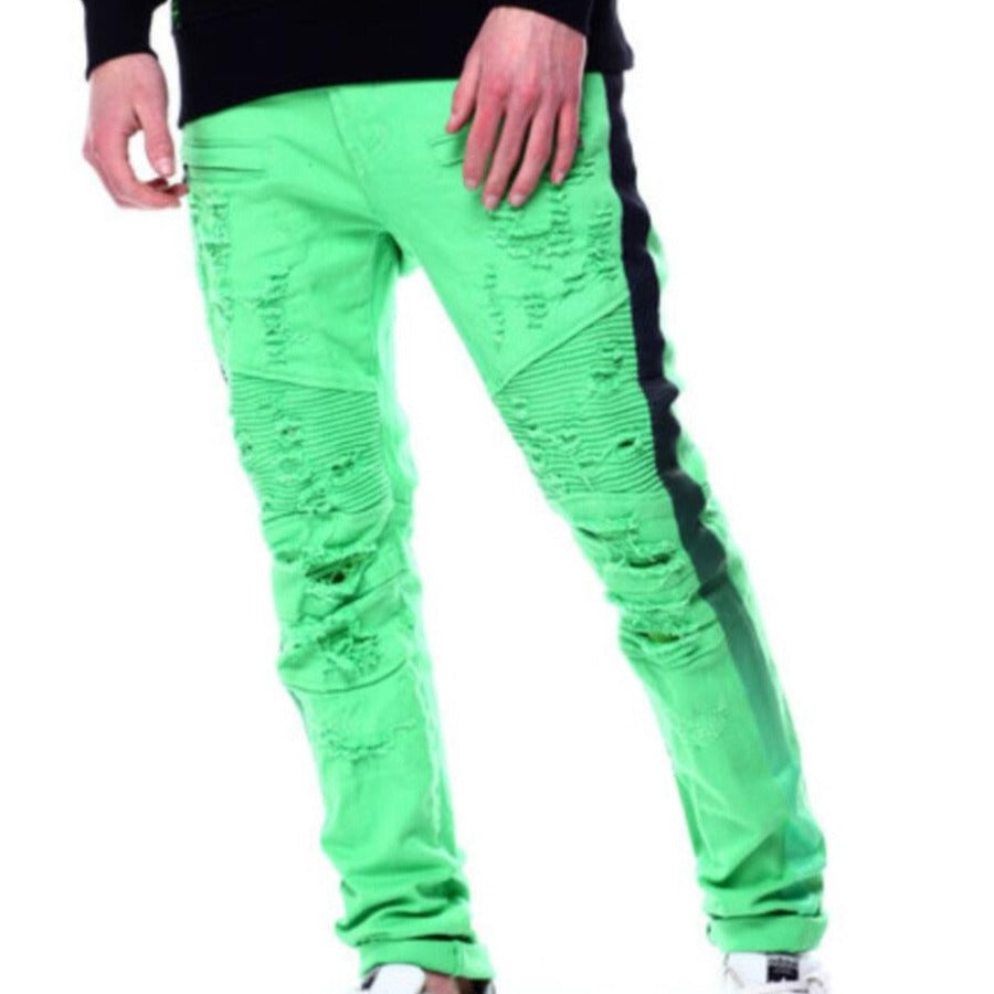 Preme Jeans-Gradient Black & Green Tape-Green