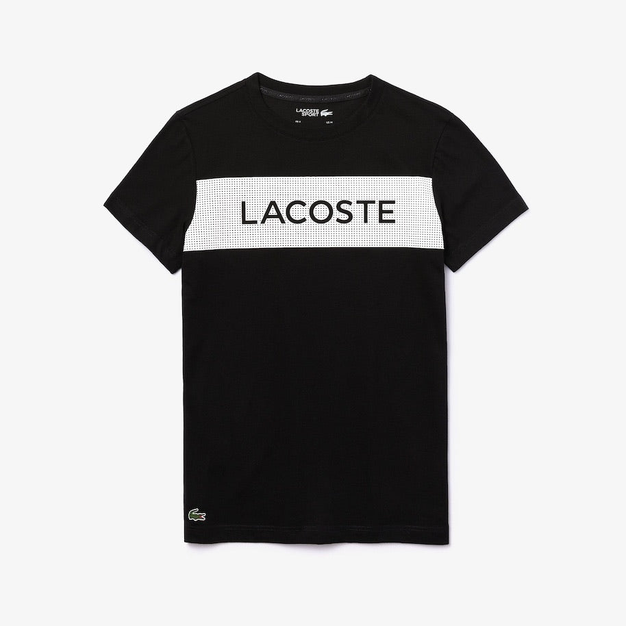 LaCoste-Men’s SPORT Crew Neck Ultra Dry T-shirt-Black / White • 258-TH4865