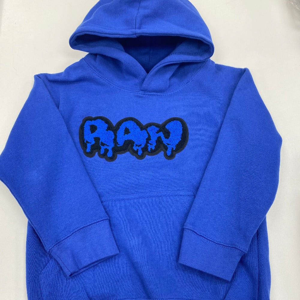 Kids Rawyalty Chenille Hoodie-Royal-Blue