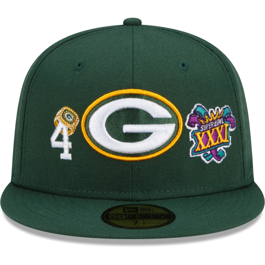 Green Bay Packers 4x Super Bowl Champions Count The Rings 59FIFTY Fitted Hat