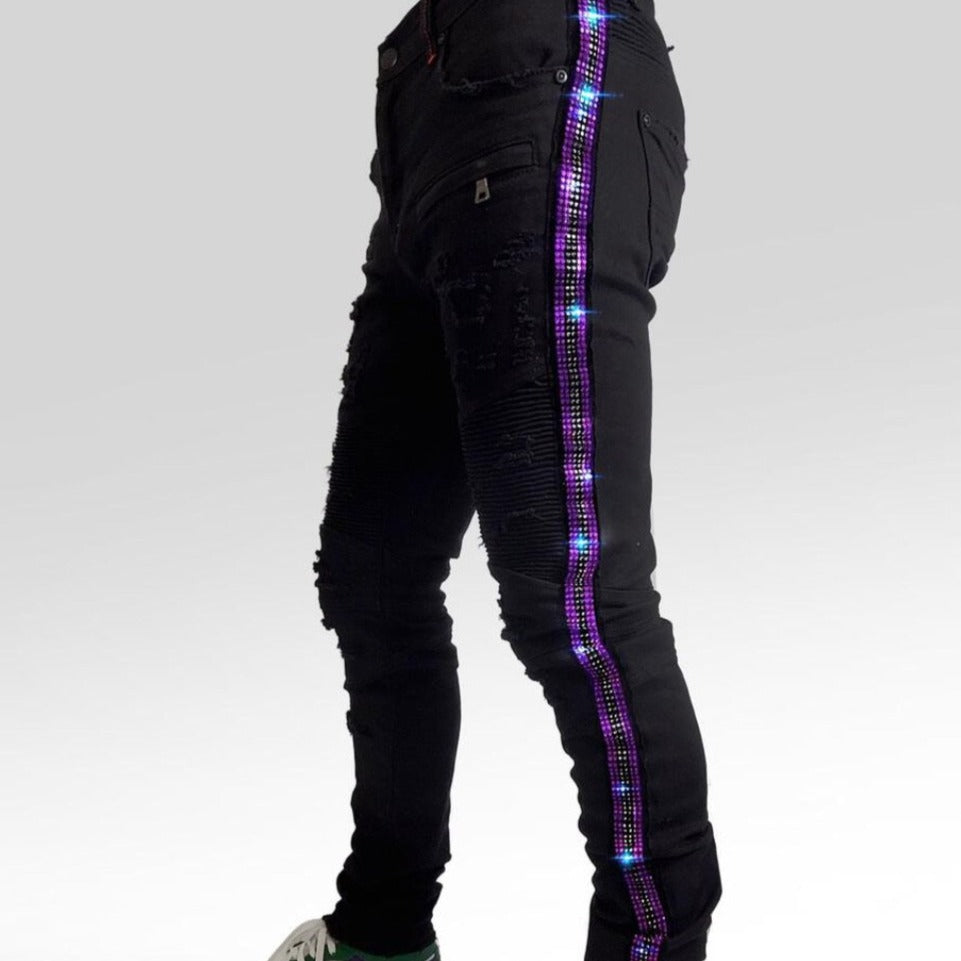 Preme Jeans-Purple/Clear Crystal Stripe-Black-pr-wb-460