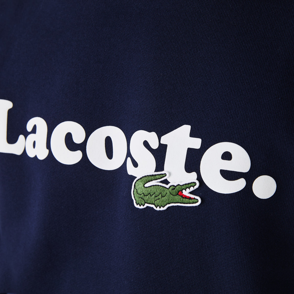 LaCoste-Lacoste And Crocodile Branded Fleece Sweatshirt-Navy Blue • 166-SH2173