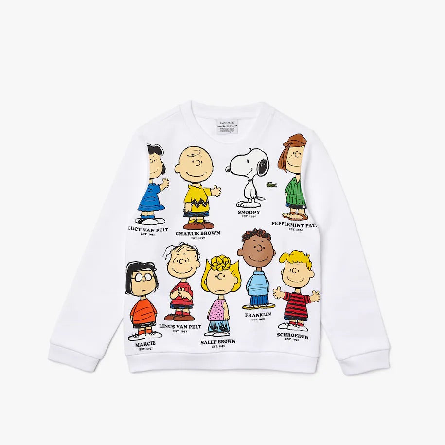 Boys’ Lacoste x Peanuts Print Organic Cotton Sweatshirt-White•SBH-SJ7890