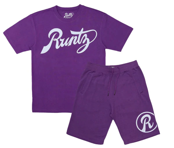 Runtz Sessions Knit Set-Purple/White
