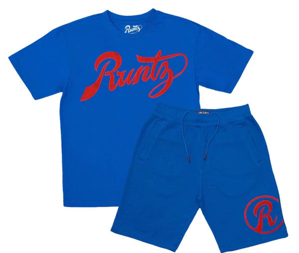 Runtz Sessions Knit Set-Royal/Red