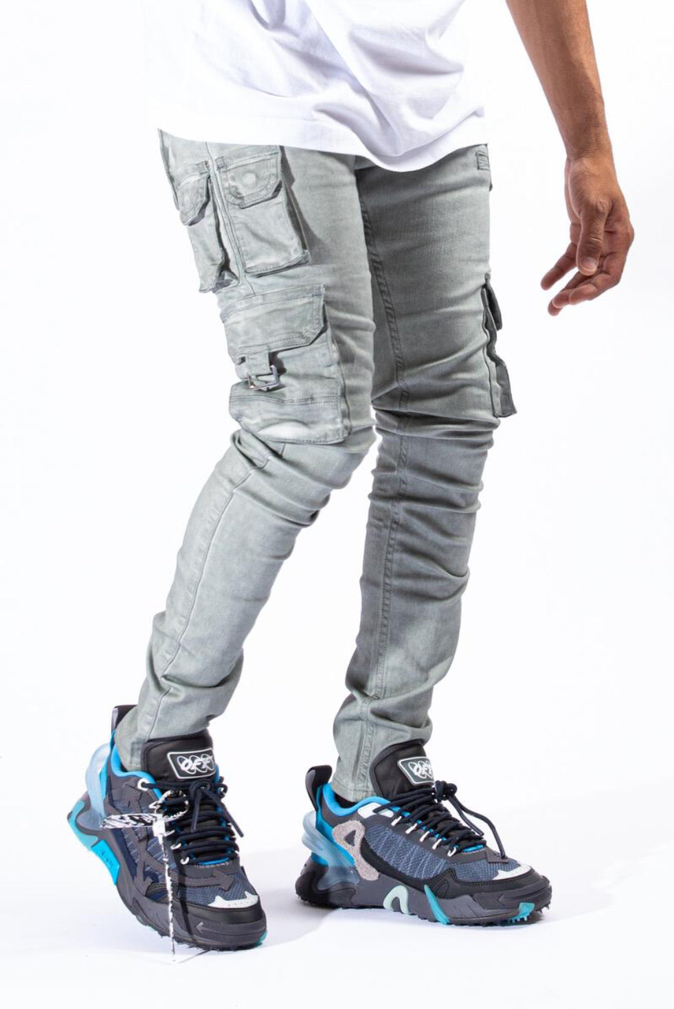 Serenede-Timber Wolf Cargo Jeans-Artic Grey