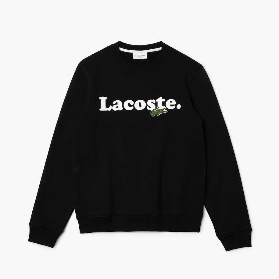 LaCoste-Lacoste And Crocodile Branded Fleece Sweatshirt-Black • 031-SH2173
