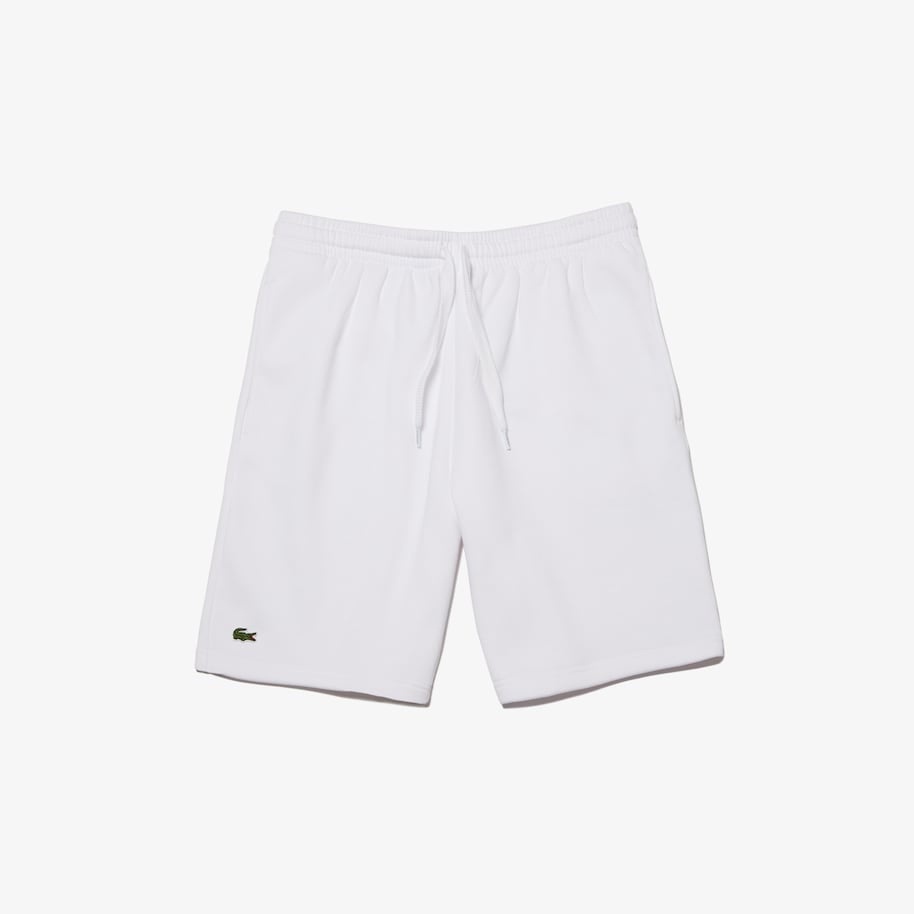 LaCoste-Men's SPORT Tennis Fleece Shorts-White • 001-GH2136-51