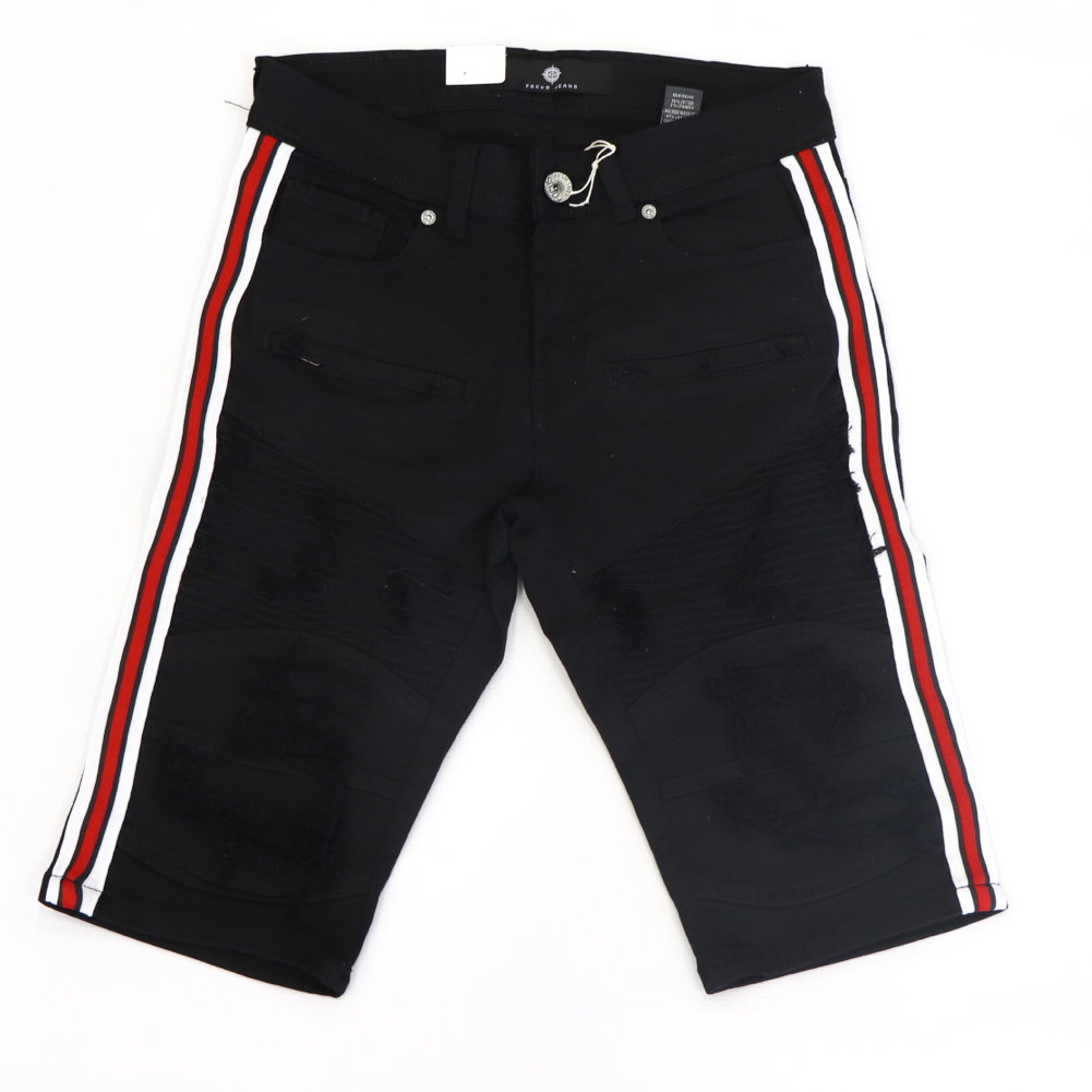 Focus Jeans-Motto Red/White Stripes-Black