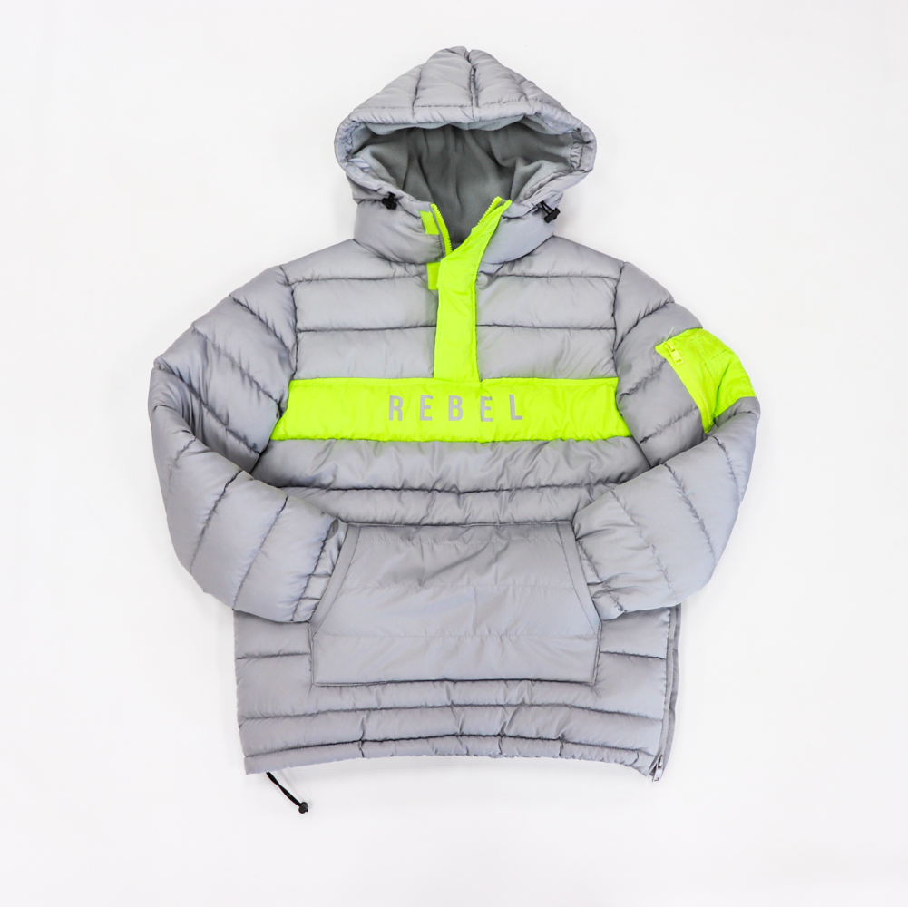 Rebel Minds-Anorak Puffer Jacket-Grey