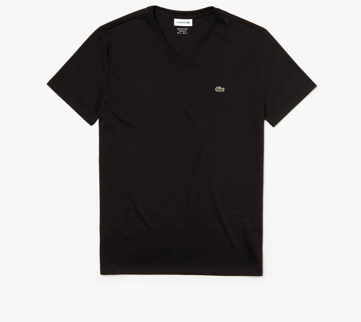 LaCoste-V-neck T-shirt-Black-TH6710-51