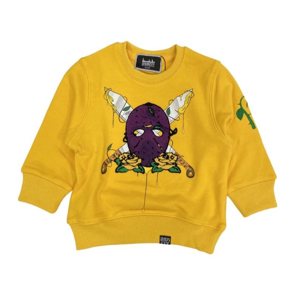 Kids Chenille Voorhees Crewneck-Yellow