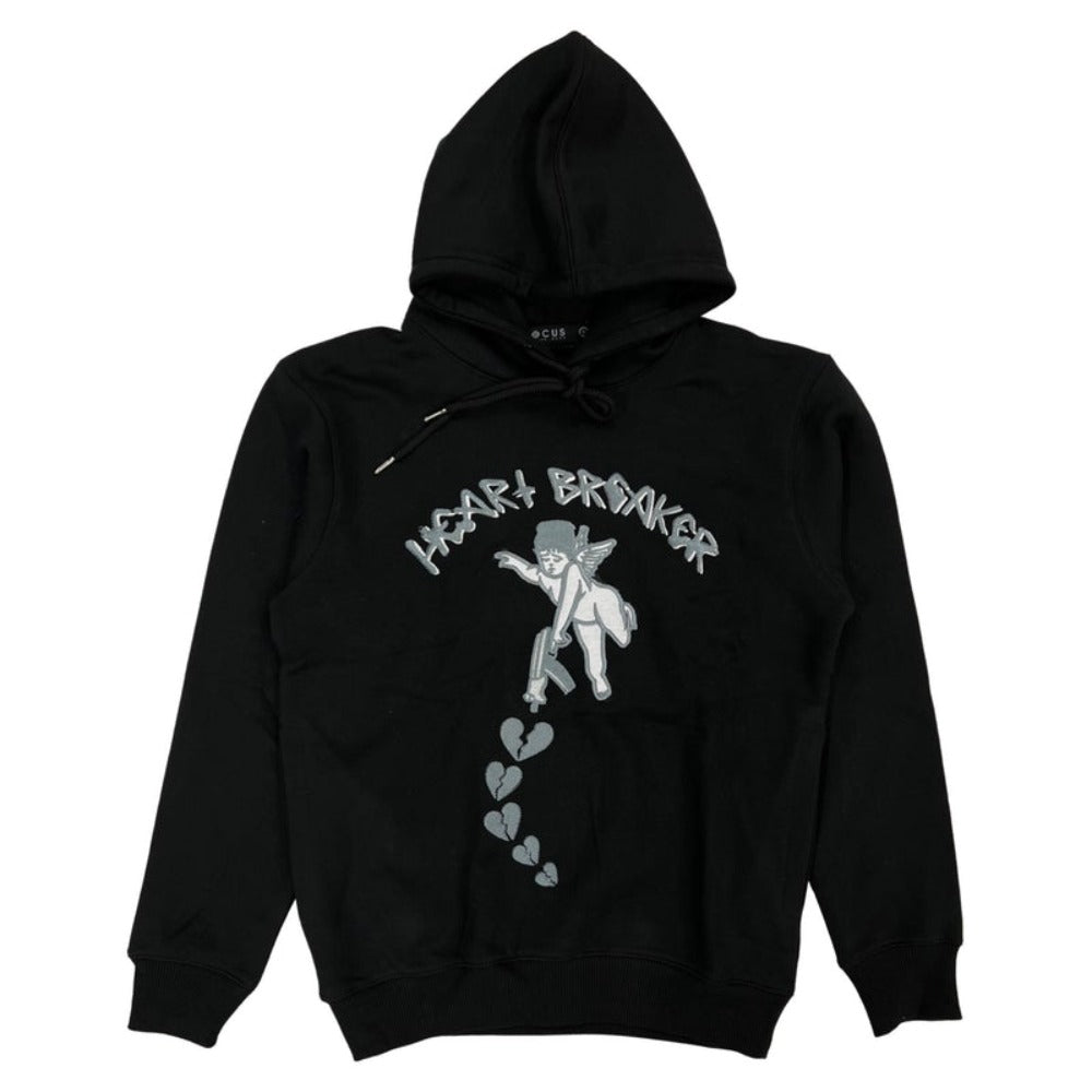 Focus Heart Breaker Hoodie-Black-Grey