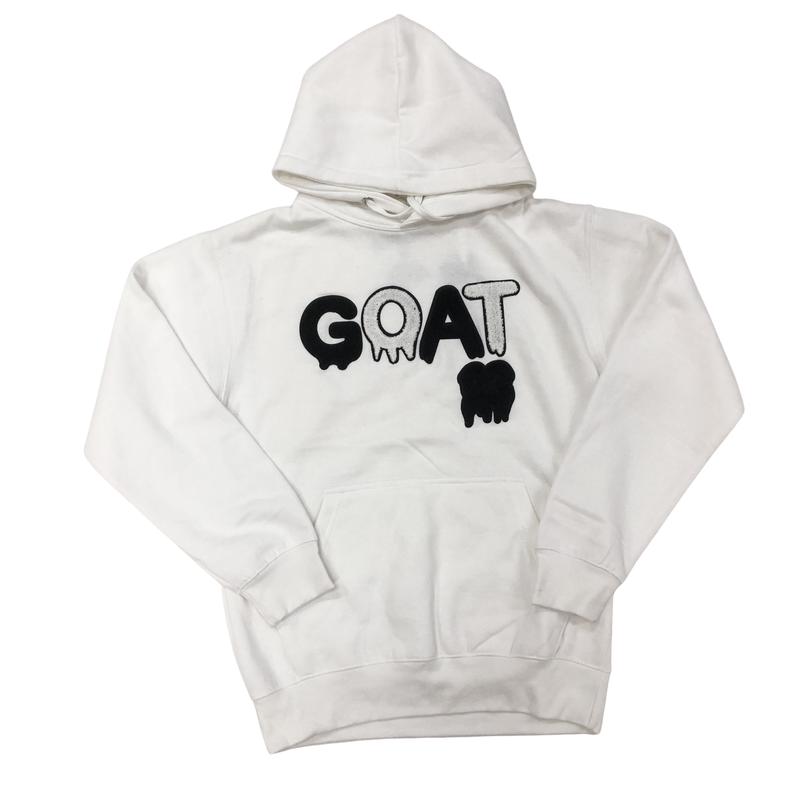 Rawyalty-GOAT Black Chenille Hoodie-White