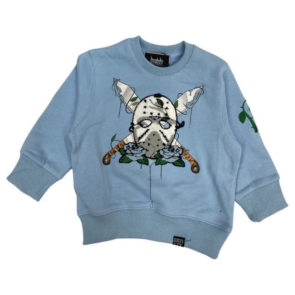 Kids Chenille Voorhees Crewneck-Baby Blue